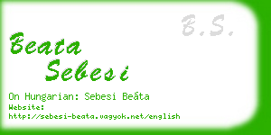 beata sebesi business card