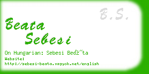 beata sebesi business card